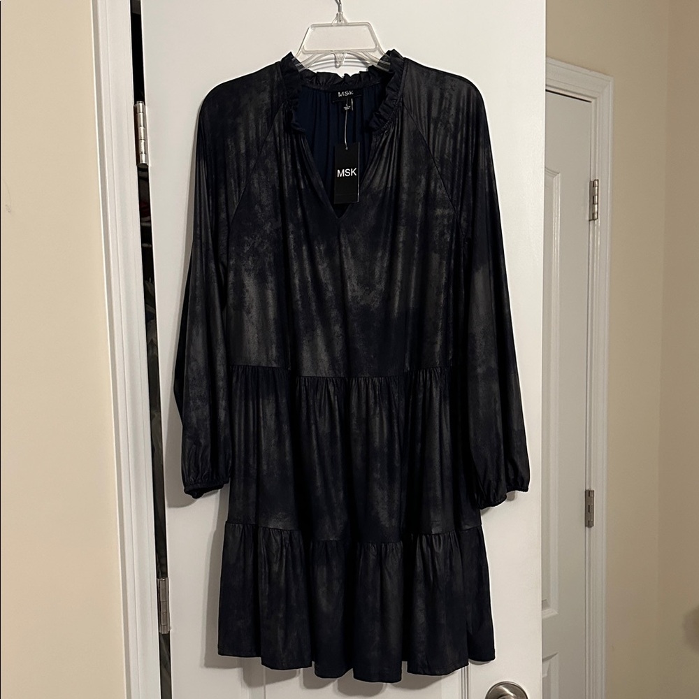 MSK Long Sleeve Navy Dress